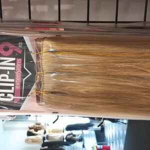 9 piece clip in human hair extension in color 27 blonde 18 in